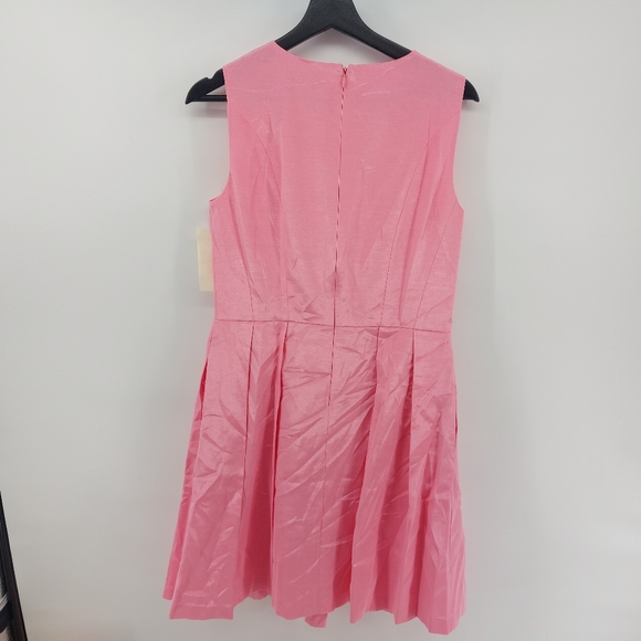 Shoshanna Abigail Rose Habutai Sleeveless Pleated Fit & Flare - Picture 4 of 9